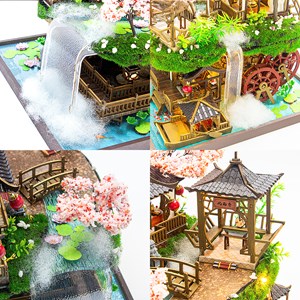 Pays des fées. Maquette en bois, design 3d réaliste.