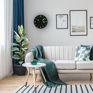 Horloge murale moderne ø25,4 cm verte silencieuse avec lcd