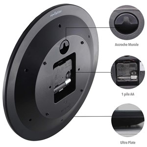 Horloge murale moderne ø25,4 cm verte silencieuse avec lcd