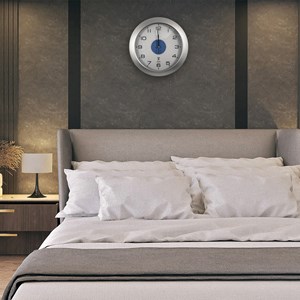 Horloge murale ø25,4 cm lumineuse avec 4 led bleues - radiopilotée