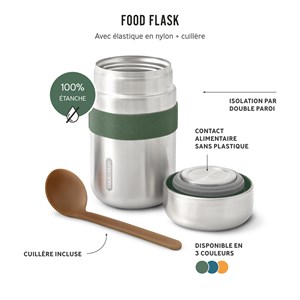 Food flask isotherme-orange-400ml-anti-fuite-6h chaud  8h froid-avec cuillère Orange