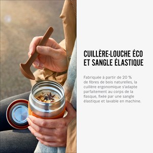 Food flask isotherme-orange-400ml-anti-fuite-6h chaud  8h froid-avec cuillère Orange
