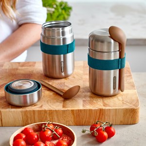 Food flask isotherme-ocean-400ml-anti-fuite-6h chaud  8h froid-avec cuillère Océan