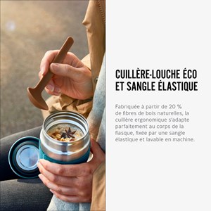 Food flask isotherme-ocean-400ml-anti-fuite-6h chaud  8h froid-avec cuillère Océan