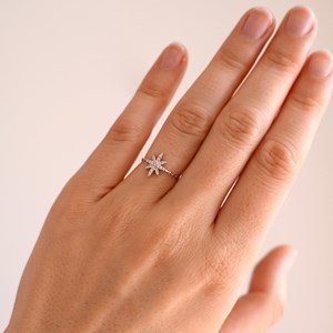 Bague chaine étoile du nord