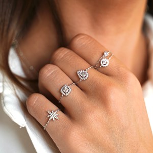 Bague chaine étoile du nord