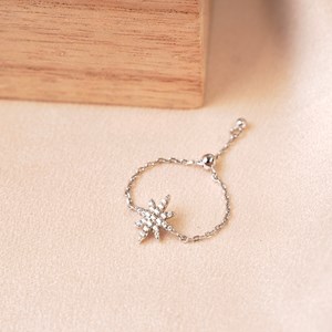 Bague chaine étoile du nord