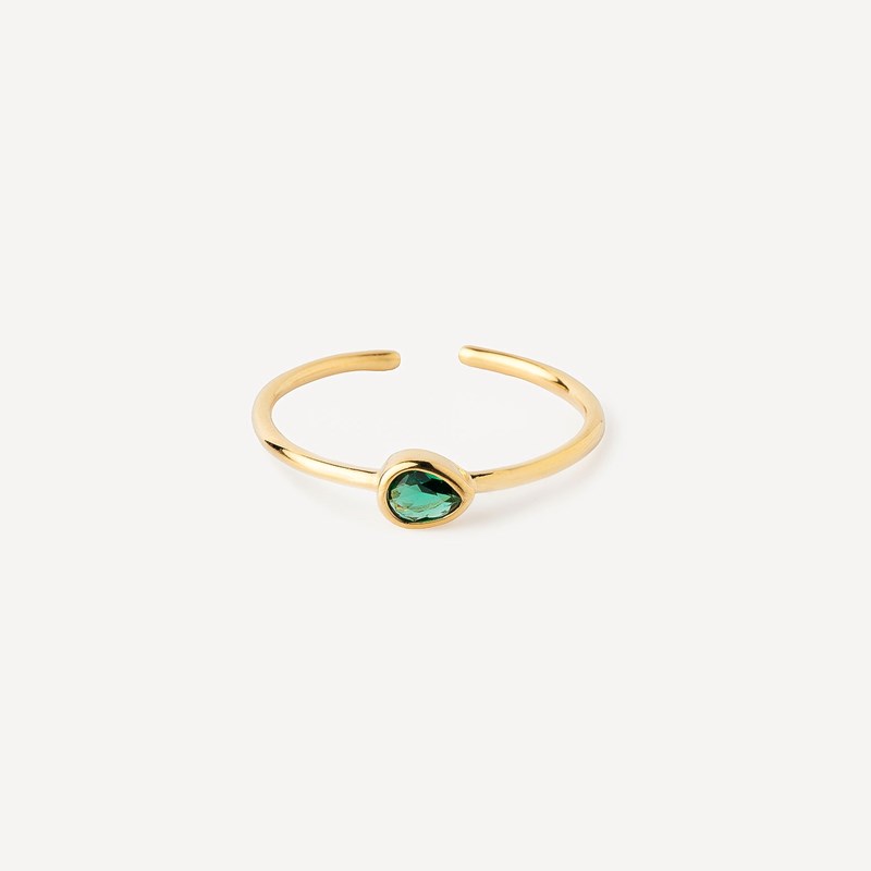 Meora Paris - Bague goutte verte