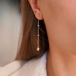 Boucles d'oreilles pendantes étoile