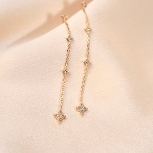 Boucles d'oreilles pendantes étoile