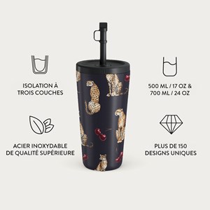 Mug de voyage avec paille 500ml courgar burga