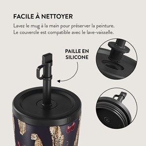 Mug de voyage avec paille 500ml courgar burga