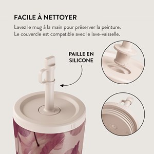 Mug de voyage avec paille 500ml tender kiss burga