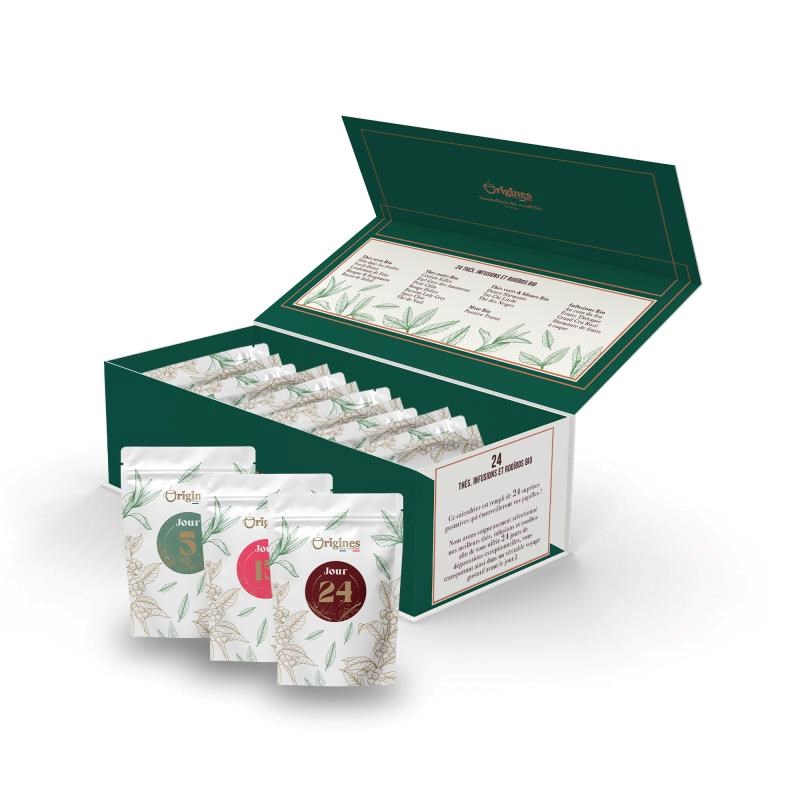 Calendrier de l'avent thes et infusions bio-240 tasses soit 10 tasses par jour