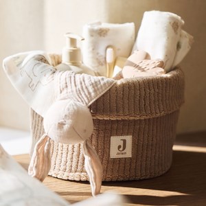 Panier de rangement cloudy rib milky coffee (14 x 18 cm)