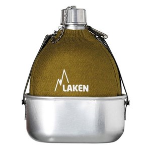 Gourde alu laken cantimplora avec quart et housse kaki 1l