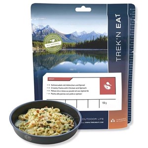 Repas lyophilisé trek'n eat poulet à la crème, pâtes et épinards