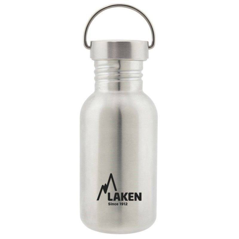 Gourde inox laken basic steel 0,5l argent avec bouchon vintage