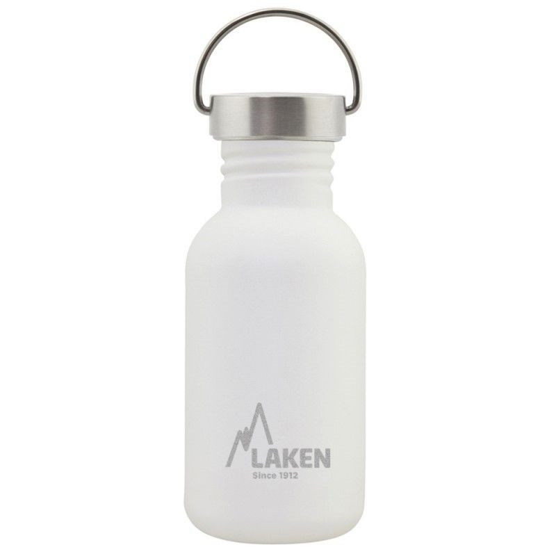 Gourde inox laken basic steel 0,5l blanche avec bouchon vintage