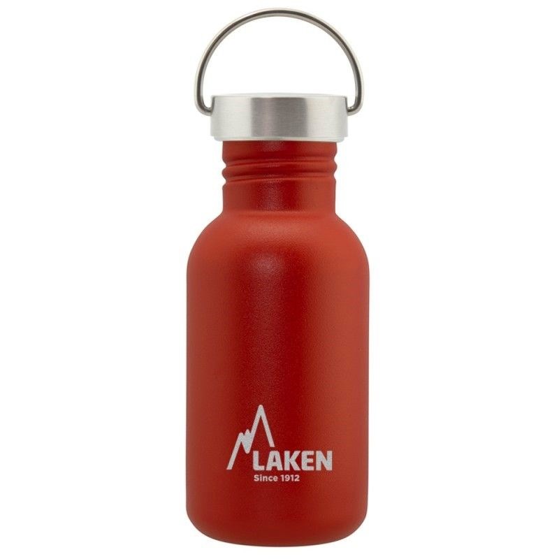 Gourde inox laken basic steel 0,5l rouge avec bouchon vintage