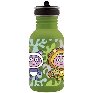 Gourde inox enfant laken basic steel 0,5l verte avec bouchon flow