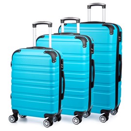 Jeu de 3 valises trolley extensibles, en matériau léger abs de haute résistance.