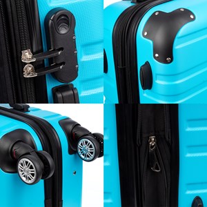 Jeu de 3 valises trolley extensibles, en matériau léger abs de haute résistance.
