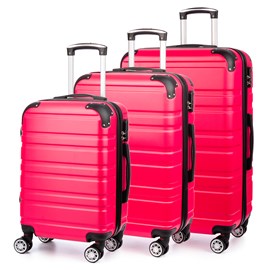 Jeu de 3 valises trolley extensibles, en matériau léger abs de haute résistance.