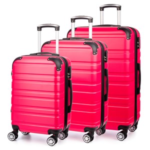 Jeu de 3 valises trolley extensibles, en matériau léger abs de haute résistance.