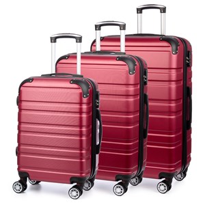 Jeu de 3 valises trolley extensibles, en matériau léger abs de haute résistance.