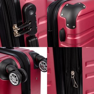 Jeu de 3 valises trolley extensibles, en matériau léger abs de haute résistance.