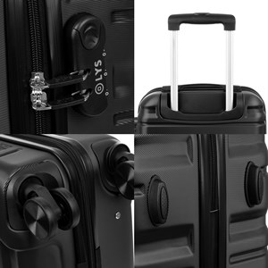 Jeu de 3 valises trolley, en matériau léger abs de haute résistance.