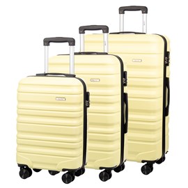 Jeu de 3 valises trolley, en matériau léger abs de haute résistance.