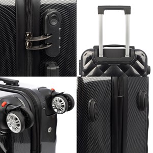 Valise de cabine trolley en matériau léger en abs + pc haute résistance.