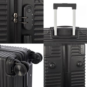 Jeu de 3 valises trolley, en matériau léger abs de haute résistance.