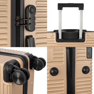 Valise de grand volume trolley rigide ultraléger, en abs haute résistance.