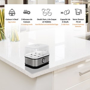 Cuit oeufs électrique 6 oeufs arrêt automatique signal sonore