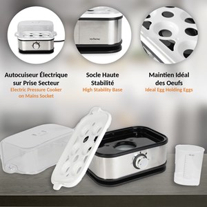 Cuit oeufs électrique 6 oeufs arrêt automatique signal sonore