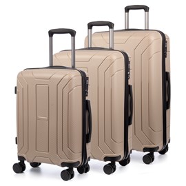 Jeu de 3 valises trolley extensibles en pp résistant à la rupture.