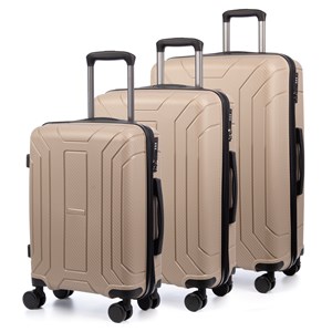 Jeu de 3 valises trolley extensibles en pp résistant à la rupture.