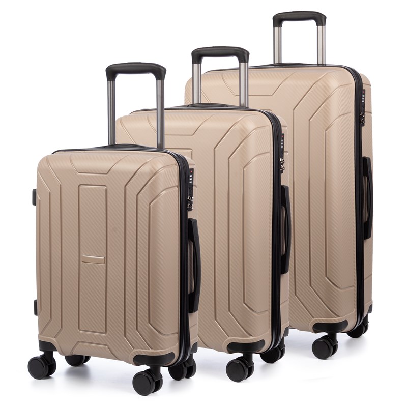 Jeu de 3 valises trolley extensibles en pp résistant à la rupture.
