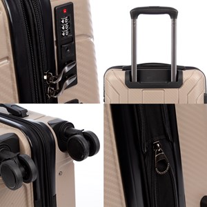 Jeu de 3 valises trolley extensibles en pp résistant à la rupture.