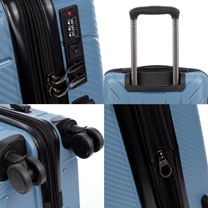 Jeu de 3 valises trolley extensibles en pp résistant aux chocs.