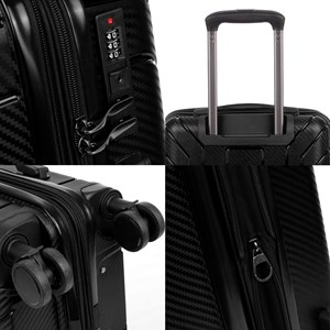 Jeu de 3 valises trolley expandables en pp résistant à la rupture.