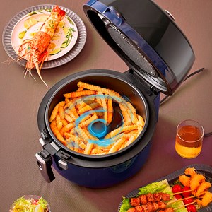 Friteuse à air de 8 litres avec température réglable.