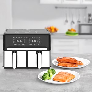 Friteuse à air sans huile de 3000w double panier.