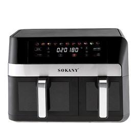 Friteuse à air sans huile duale, double panier 11l (7l+4l).