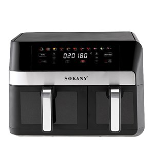 Friteuse à air sans huile duale, double panier 11l (7l+4l).