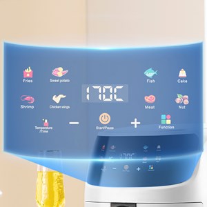 Friteuse à air  8l, 1400w. Panneau tactile, 8 programmes de cuisson.