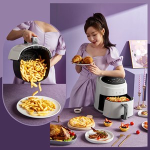 Friteuse à air 8l, 1400w. Écran tactile, programmes de cuisson.